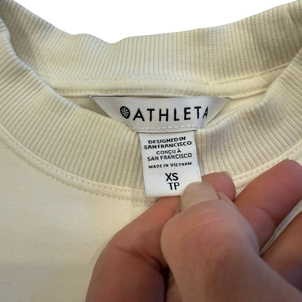 Athleta Cream Lightweight Shell Pullover Cinch Wa… - image 3